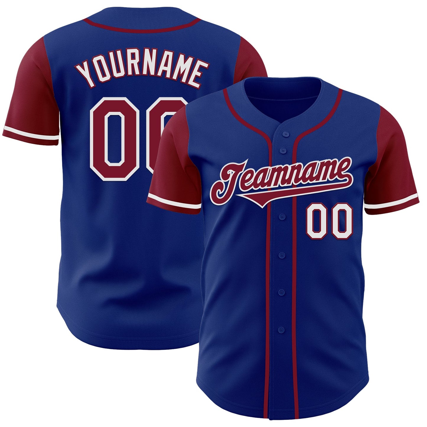 Custom Royal Crimson-White Authentic Two Tone Baseball Jersey - Sky-Custom