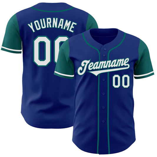 Custom Royal White-Teal Authentic Two Tone Baseball Jersey - Sky-Custom
