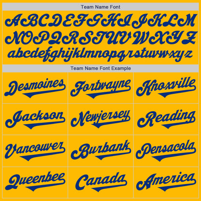 Custom Gold Royal Authentic Two Tone Baseball Jersey - Sky-Custom