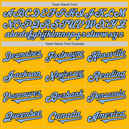 Custom Gold Light Blue-Black Authentic Two Tone Baseball Jersey - Sky-Custom