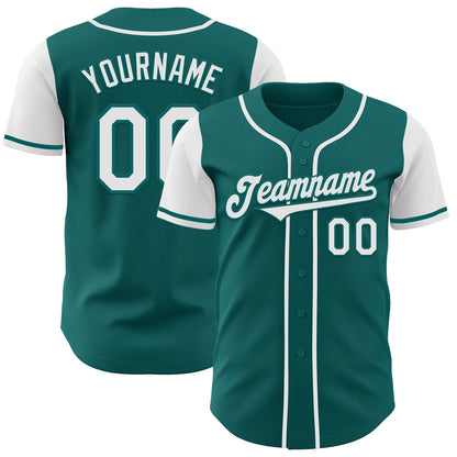 Custom Teal White Authentic Two Tone Baseball Jersey - Sky-Custom