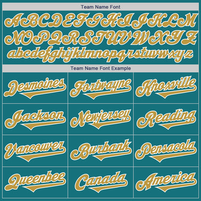 Custom Teal Old Gold-White Authentic Two Tone Baseball Jersey - Sky-Custom