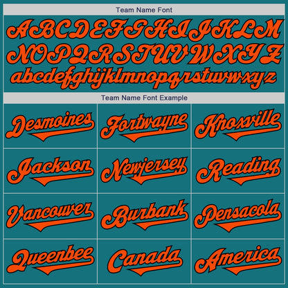 Custom Teal Orange-Black Authentic Two Tone Baseball Jersey - Sky-Custom
