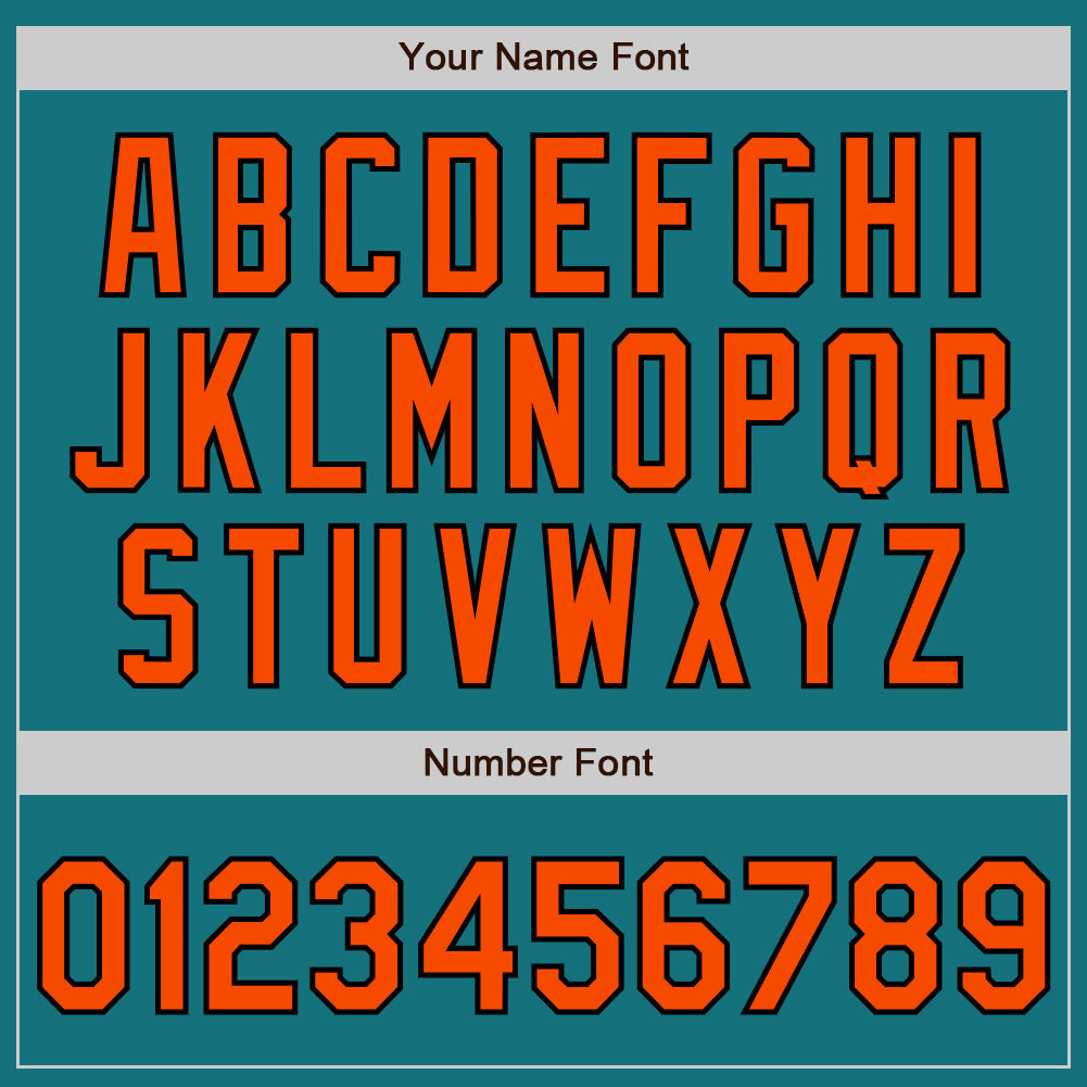 Custom Teal Orange-Black Authentic Two Tone Baseball Jersey - Sky-Custom