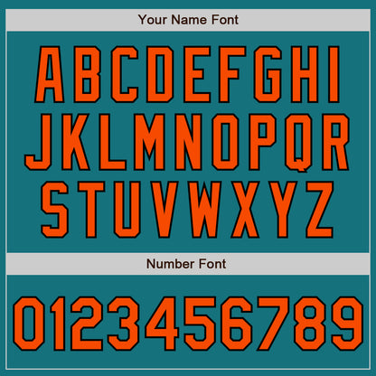 Custom Teal Orange-Black Authentic Two Tone Baseball Jersey - Sky-Custom