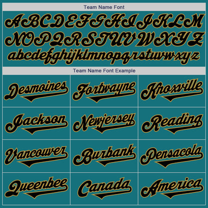 Custom Teal Black-Old Gold Authentic Two Tone Baseball Jersey - Sky-Custom