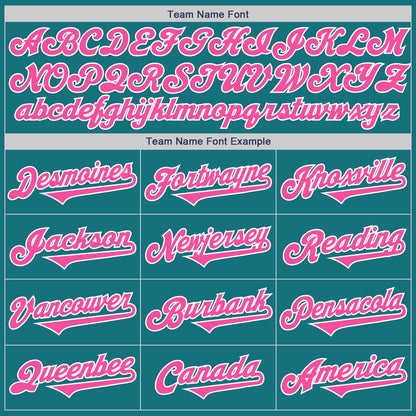Custom Teal Pink-White Authentic Two Tone Baseball Jersey - Sky-Custom