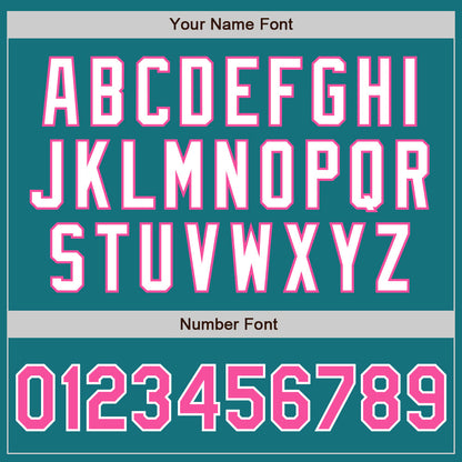 Custom Teal Pink-White Authentic Two Tone Baseball Jersey - Sky-Custom