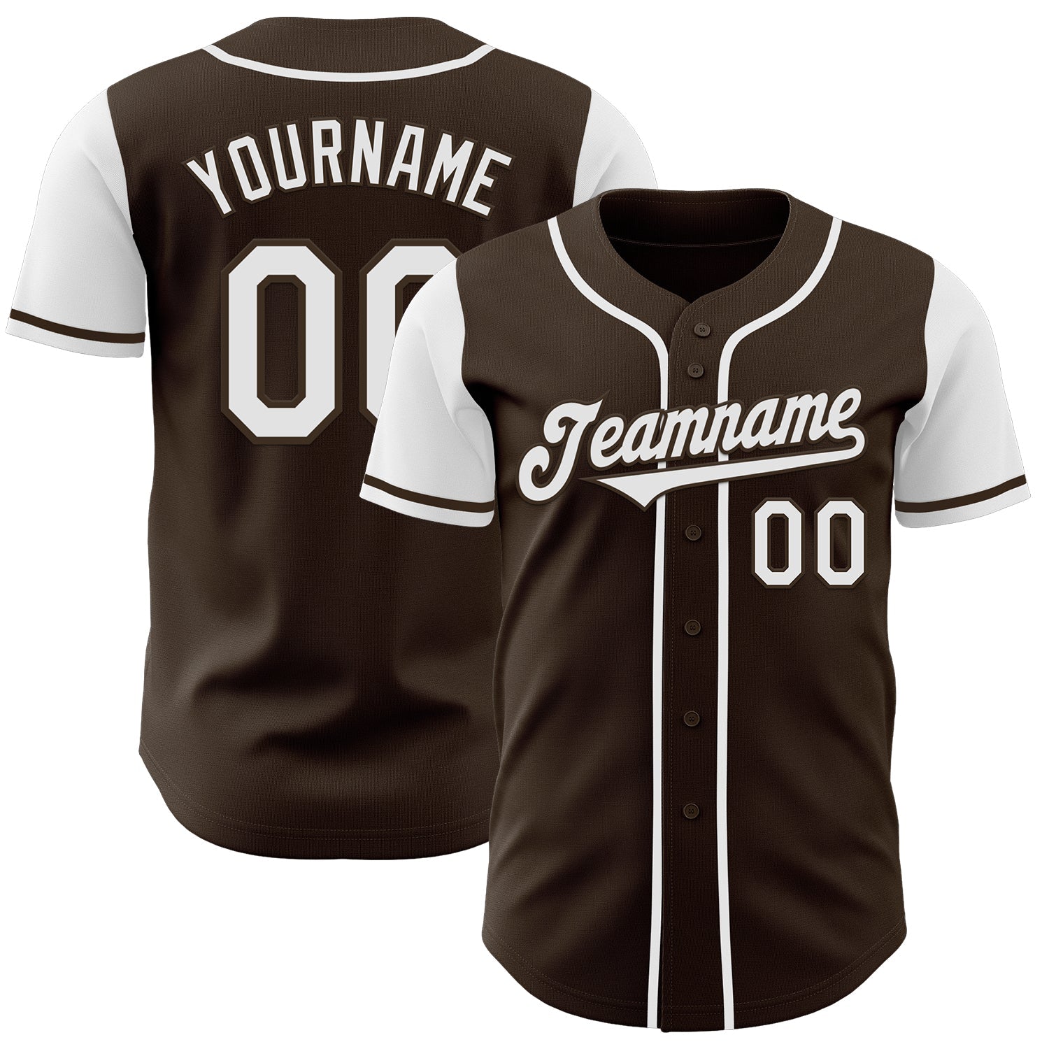 Custom Brown White Authentic Two Tone Baseball Jersey - Sky-Custom