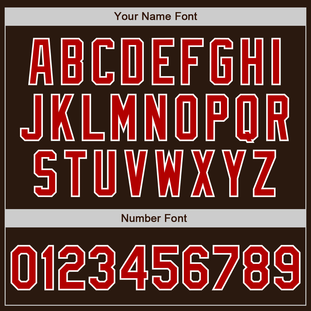 Custom Brown Red-White Authentic Two Tone Baseball Jersey - Sky-Custom