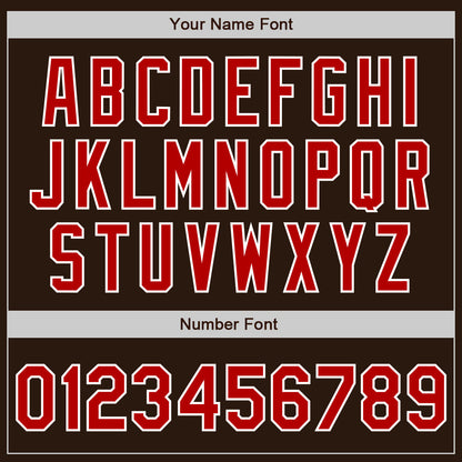 Custom Brown Red-White Authentic Two Tone Baseball Jersey - Sky-Custom