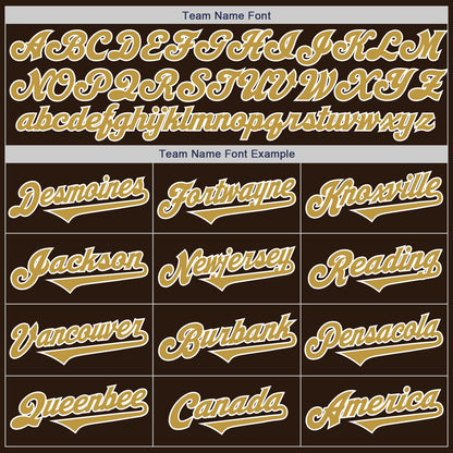 Custom Brown Old Gold-White Authentic Two Tone Baseball Jersey - Sky-Custom