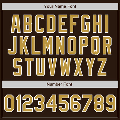 Custom Brown Old Gold-White Authentic Two Tone Baseball Jersey - Sky-Custom