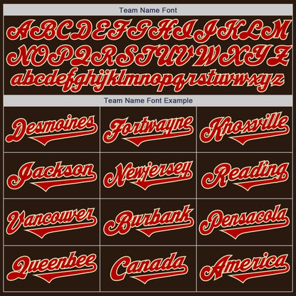 Custom Brown Red-Cream Authentic Two Tone Baseball Jersey - Sky-Custom