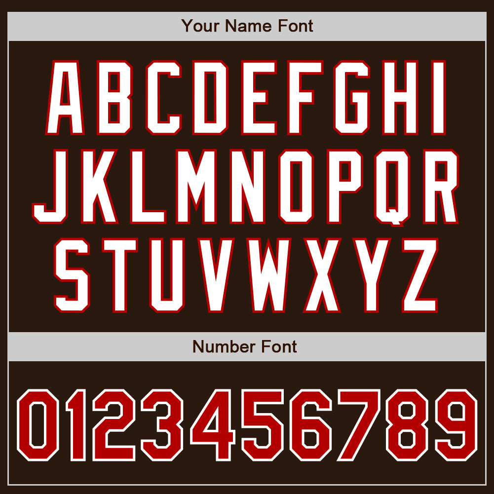 Custom Brown Red-White Authentic Two Tone Baseball Jersey - Sky-Custom