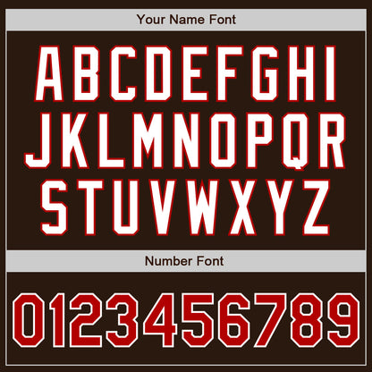 Custom Brown Red-White Authentic Two Tone Baseball Jersey - Sky-Custom