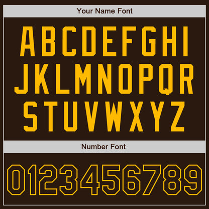 Custom Brown Gold Authentic Two Tone Baseball Jersey - Sky-Custom