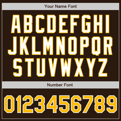 Custom Brown Gold-White Authentic Two Tone Baseball Jersey - Sky-Custom