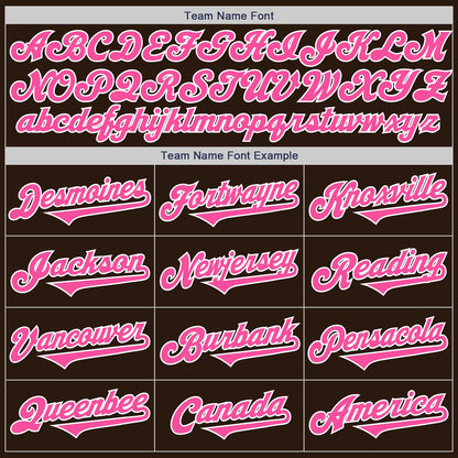 Custom Brown Pink-White Authentic Two Tone Baseball Jersey - Sky-Custom