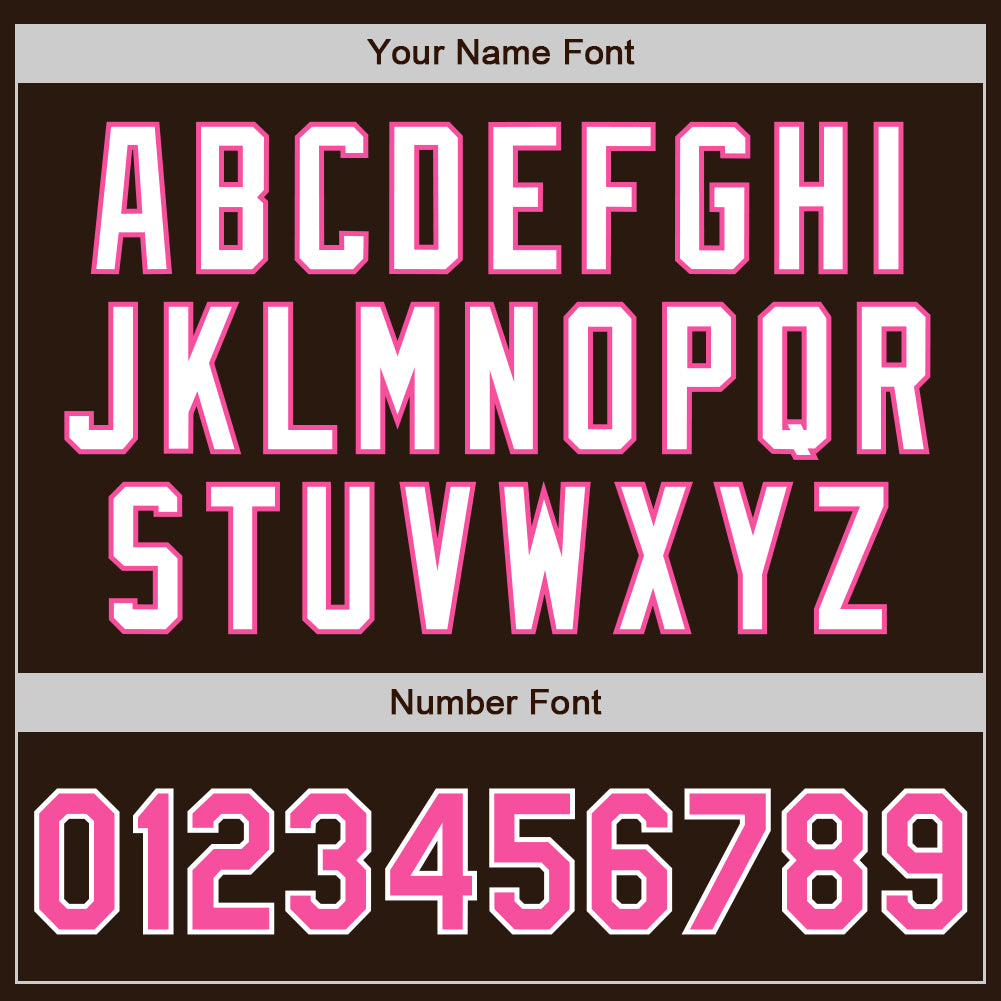 Custom Brown Pink-White Authentic Two Tone Baseball Jersey - Sky-Custom