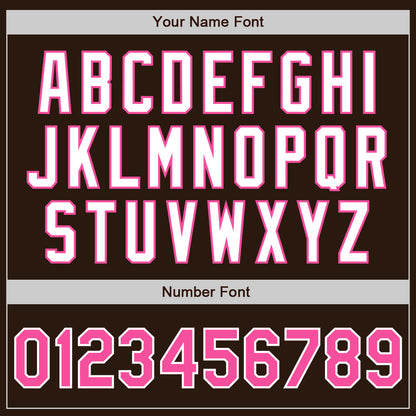 Custom Brown Pink-White Authentic Two Tone Baseball Jersey - Sky-Custom