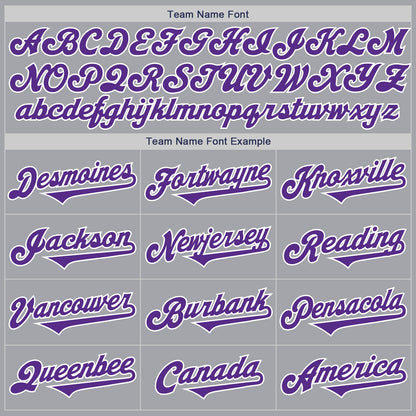 Custom Gray Purple-White Authentic Two Tone Baseball Jersey - Sky-Custom