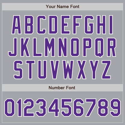 Custom Gray Purple-White Authentic Two Tone Baseball Jersey - Sky-Custom