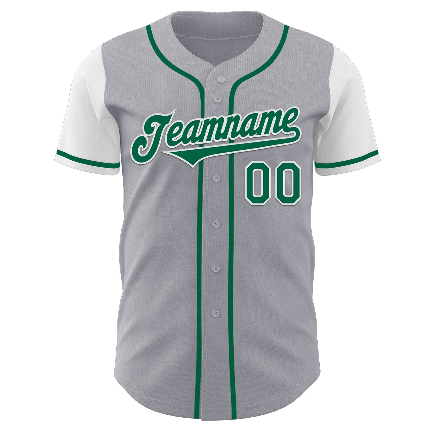 Custom Gray Kelly Green-White Authentic Two Tone Baseball Jersey - Sky-Custom