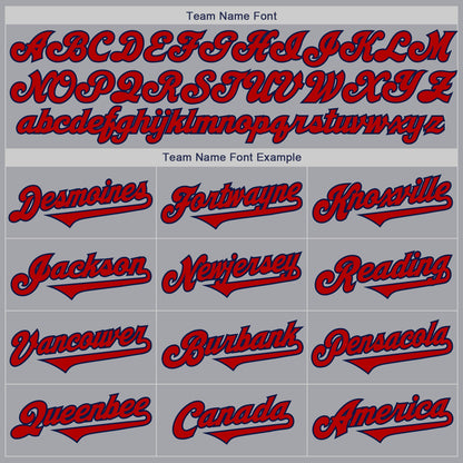 Custom Gray Red-Navy Authentic Two Tone Baseball Jersey - Sky-Custom