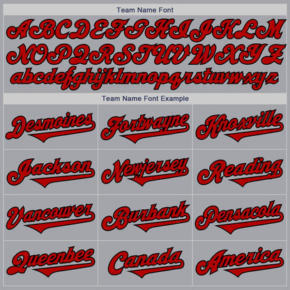 Custom Gray Red-Black Authentic Two Tone Baseball Jersey - Sky-Custom