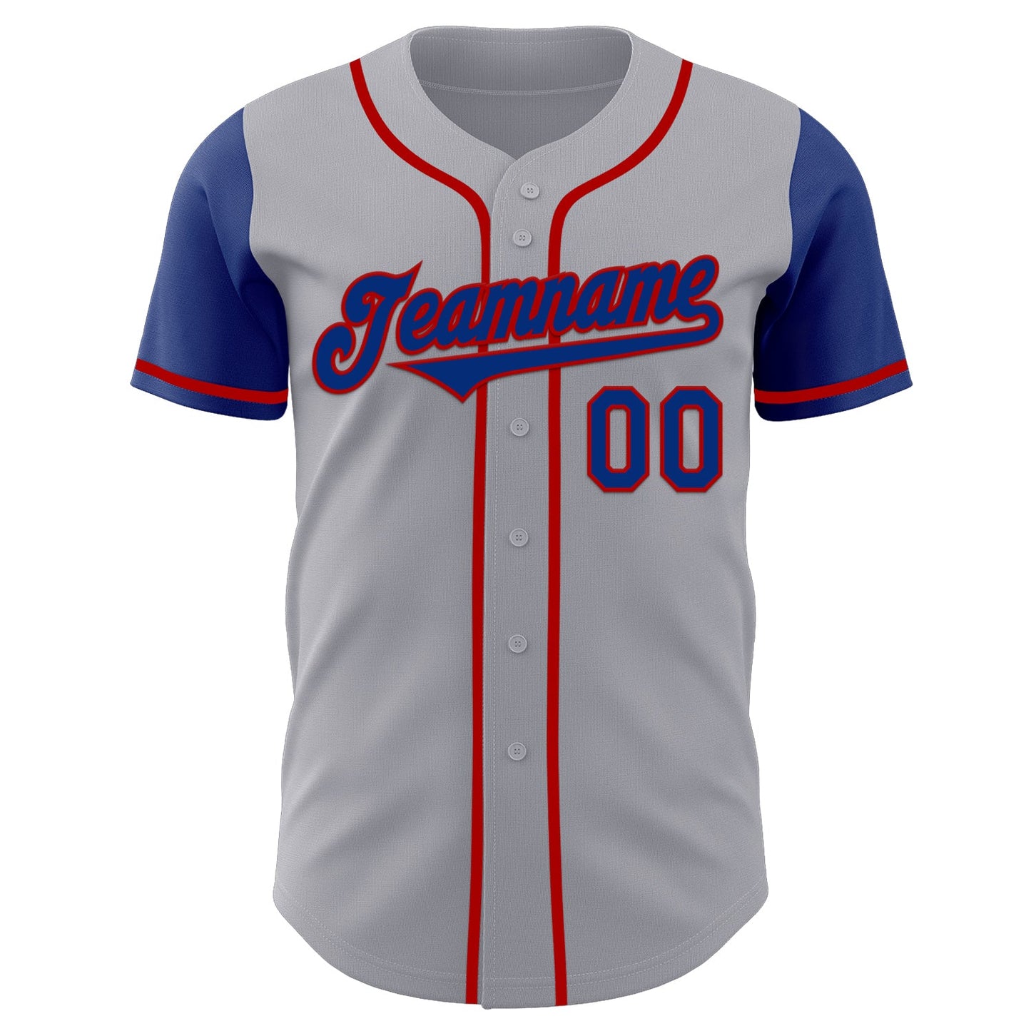Custom Gray Royal-Red Authentic Two Tone Baseball Jersey - Sky-Custom