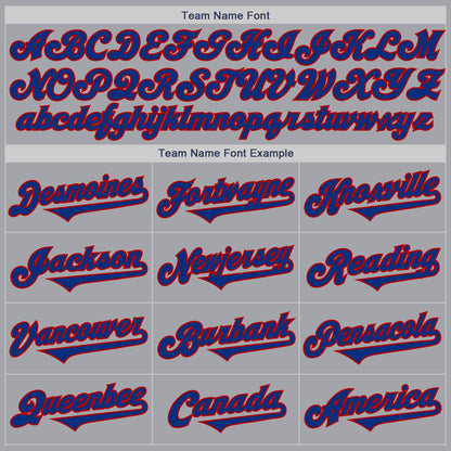 Custom Gray Royal-Red Authentic Two Tone Baseball Jersey - Sky-Custom