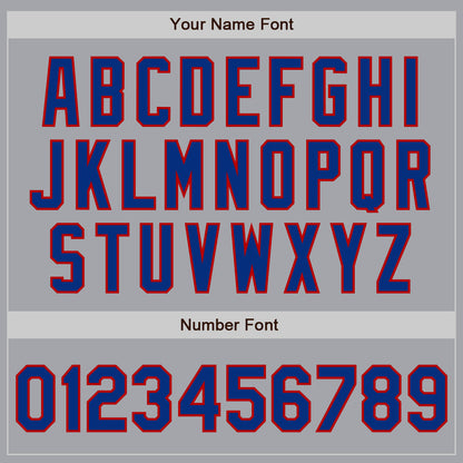 Custom Gray Royal-Red Authentic Two Tone Baseball Jersey - Sky-Custom