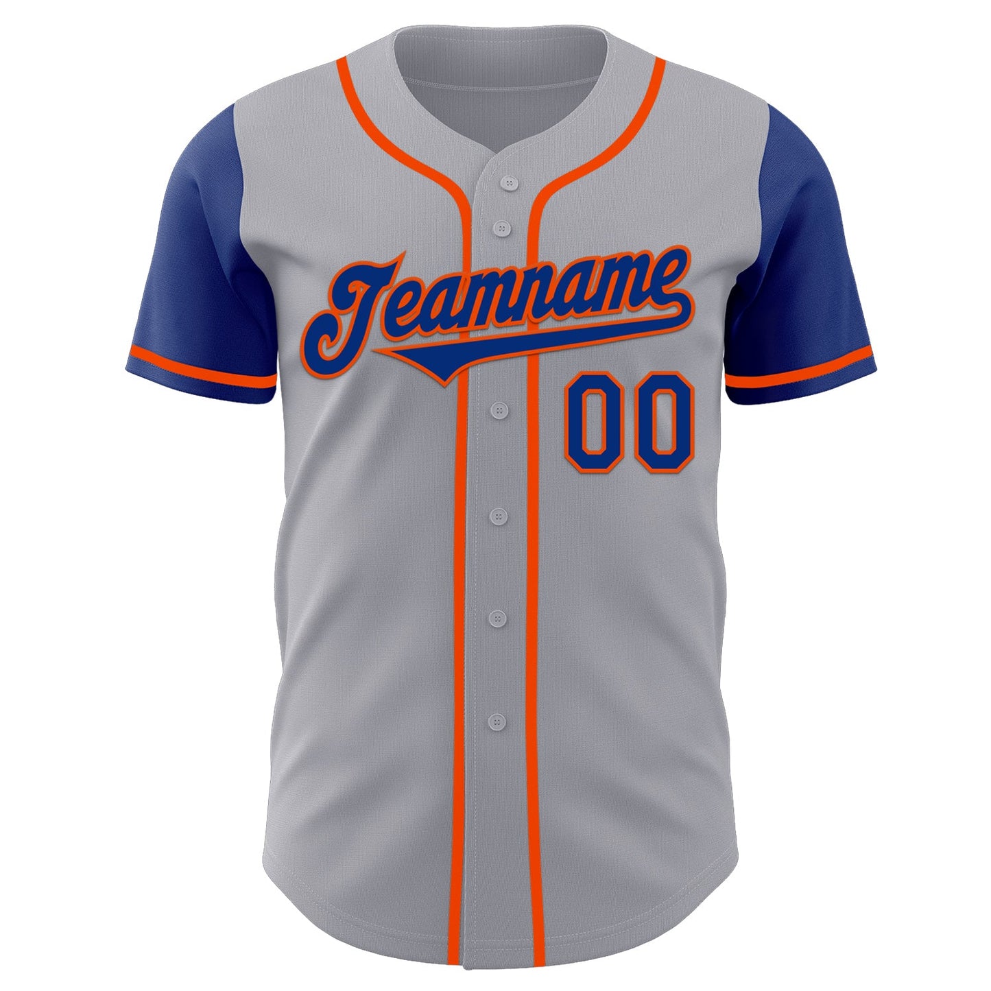 Custom Gray Royal-Orange Authentic Two Tone Baseball Jersey - Sky-Custom