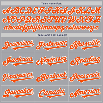 Custom Gray Orange-White Authentic Two Tone Baseball Jersey - Sky-Custom