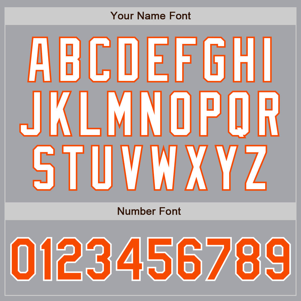 Custom Gray Orange-White Authentic Two Tone Baseball Jersey - Sky-Custom