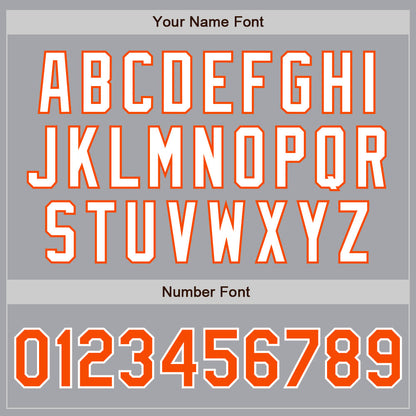 Custom Gray Orange-White Authentic Two Tone Baseball Jersey - Sky-Custom