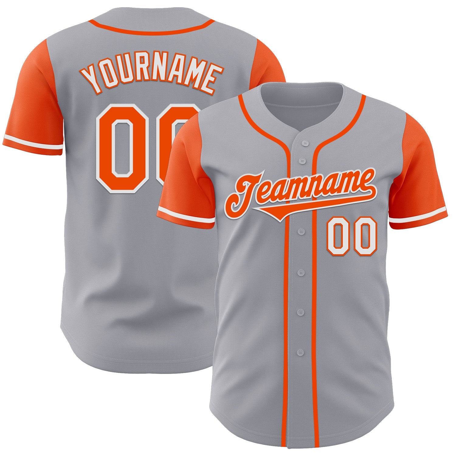 Custom Gray Orange-White Authentic Two Tone Baseball Jersey - Sky-Custom