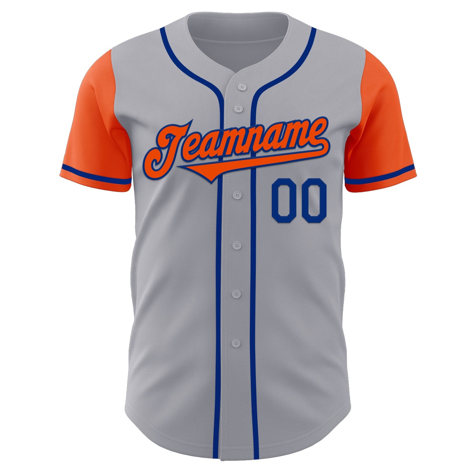 Custom Gray Orange-Royal Authentic Two Tone Baseball Jersey - Sky-Custom