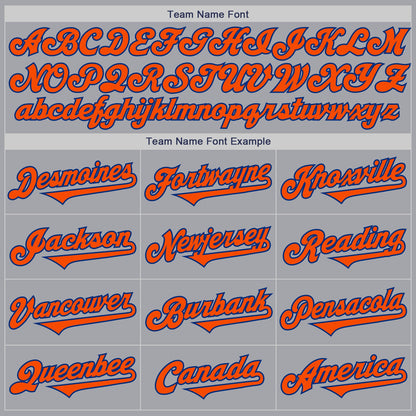Custom Gray Orange-Royal Authentic Two Tone Baseball Jersey - Sky-Custom