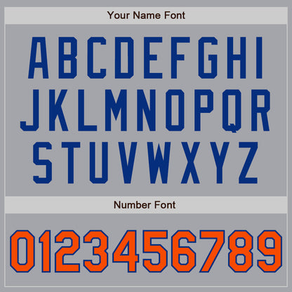 Custom Gray Orange-Royal Authentic Two Tone Baseball Jersey - Sky-Custom