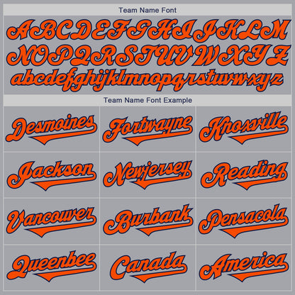Custom Gray Orange-Navy Authentic Two Tone Baseball Jersey - Sky-Custom