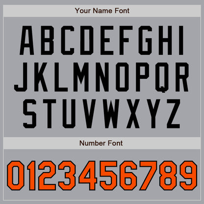 Custom Gray Orange-Black Authentic Two Tone Baseball Jersey - Sky-Custom