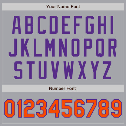 Custom Gray Orange-Purple Authentic Two Tone Baseball Jersey - Sky-Custom