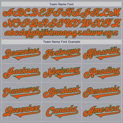 Custom Gray Orange-Kelly Green Authentic Two Tone Baseball Jersey - Sky-Custom