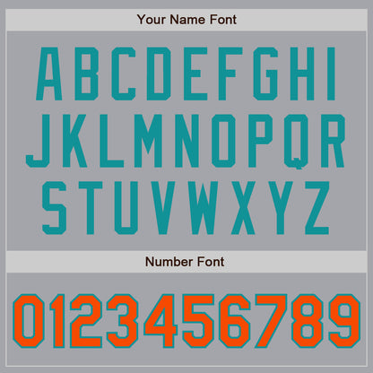 Custom Gray Orange-Teal Authentic Two Tone Baseball Jersey - Sky-Custom