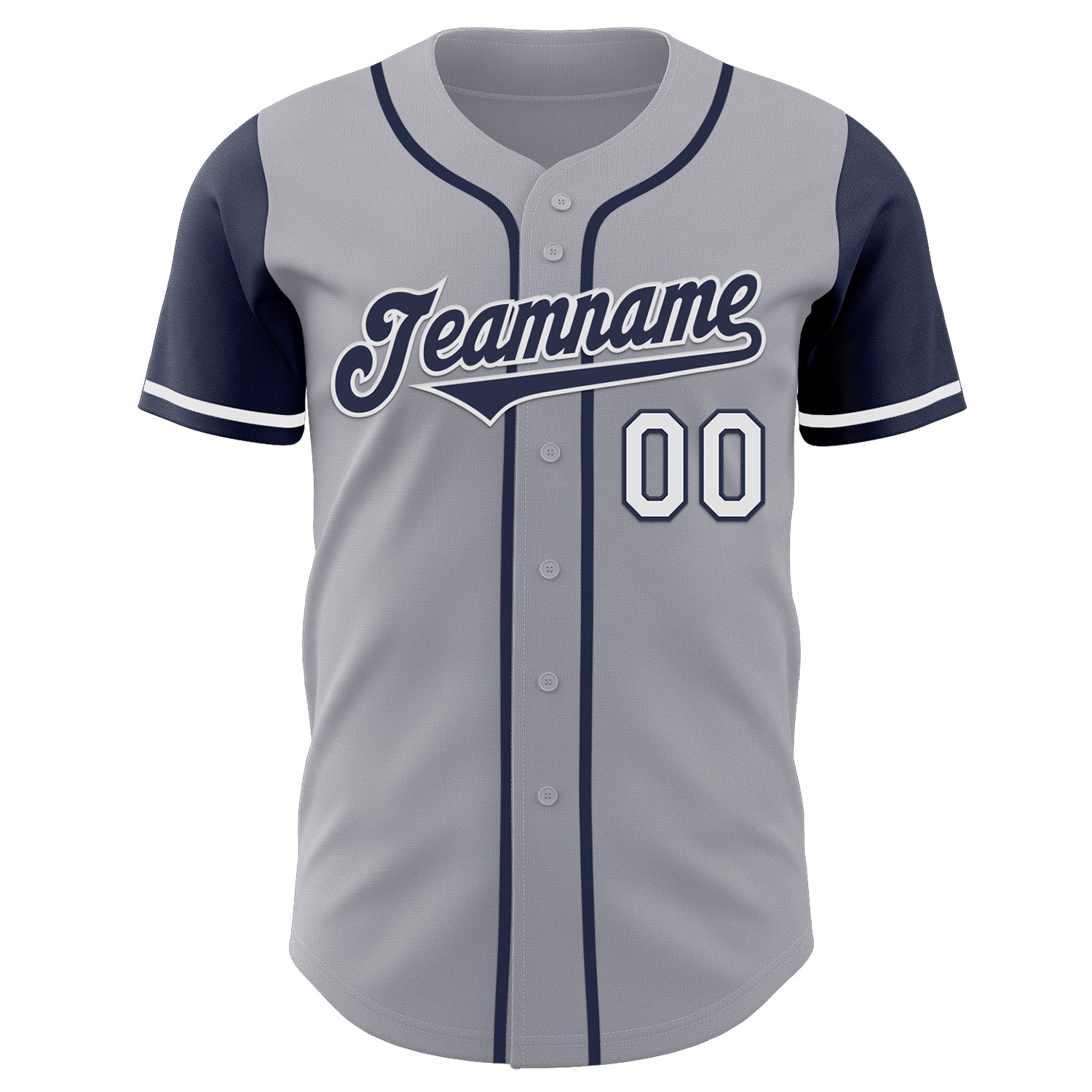 Custom Gray Navy-White Authentic Two Tone Baseball Jersey - Sky-Custom
