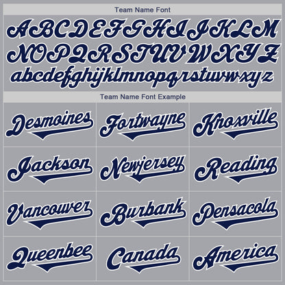 Custom Gray Navy-White Authentic Two Tone Baseball Jersey - Sky-Custom