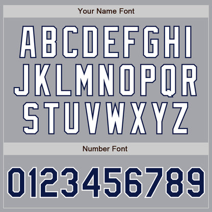 Custom Gray Navy-White Authentic Two Tone Baseball Jersey - Sky-Custom