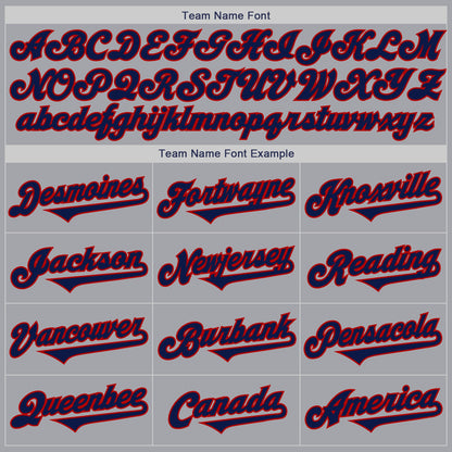 Custom Gray Navy-Red Authentic Two Tone Baseball Jersey - Sky-Custom